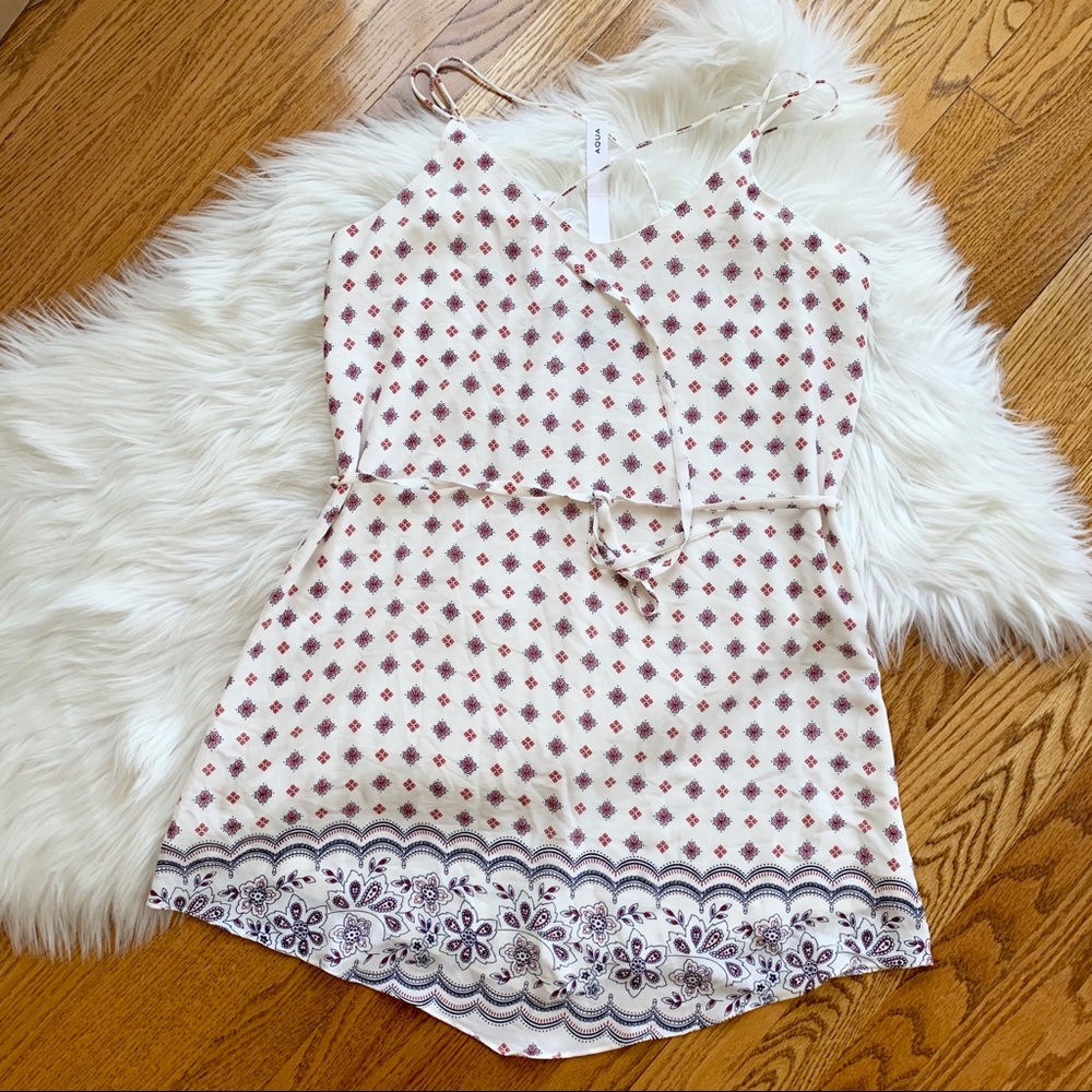 Aqua woman’s tank mini dress floral print white - Picture 3 of 5